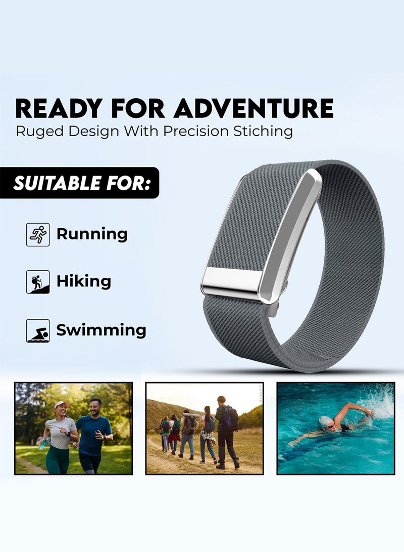 CATANES Replacement Nylon Band for Whoop 5.0 with Silver Clip, Adjustable Wrist Strap for Fitness and Daily Use, for Men & Women- Gray - Image 4